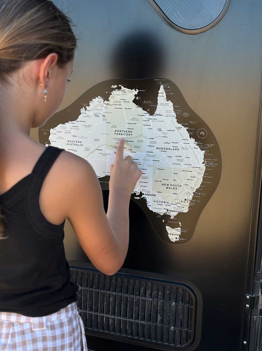 Aussie Adventure Sticker Map - Black 'Background'