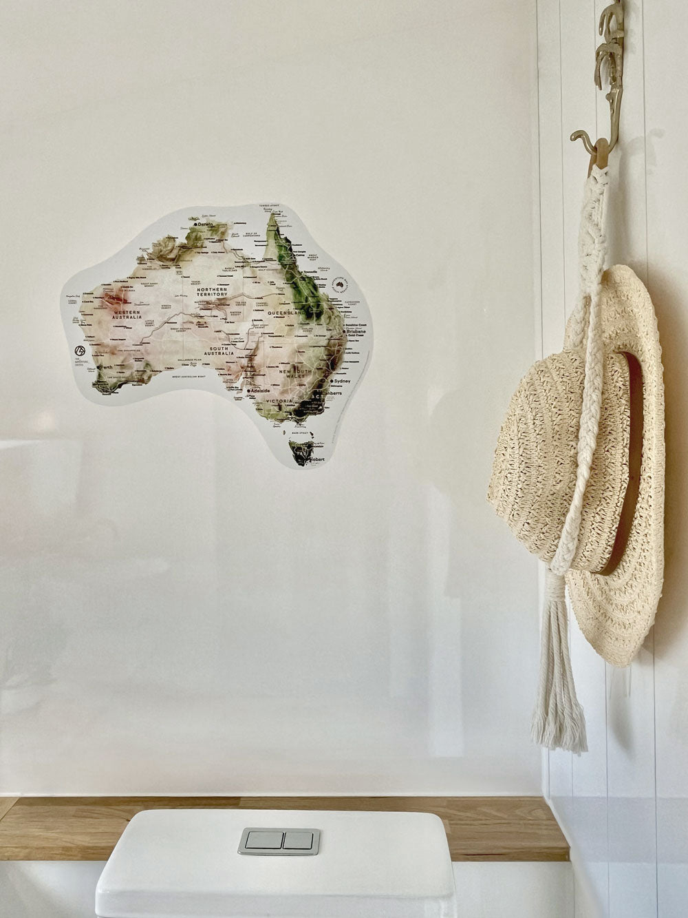 Aussie Sticker Map - Watercolour & White